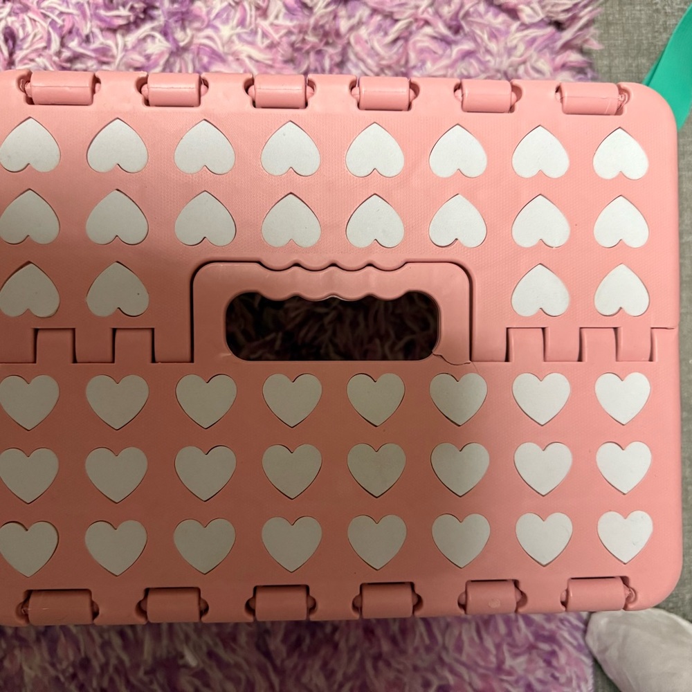 Juicy Couture Pink and White Heart Step Stool